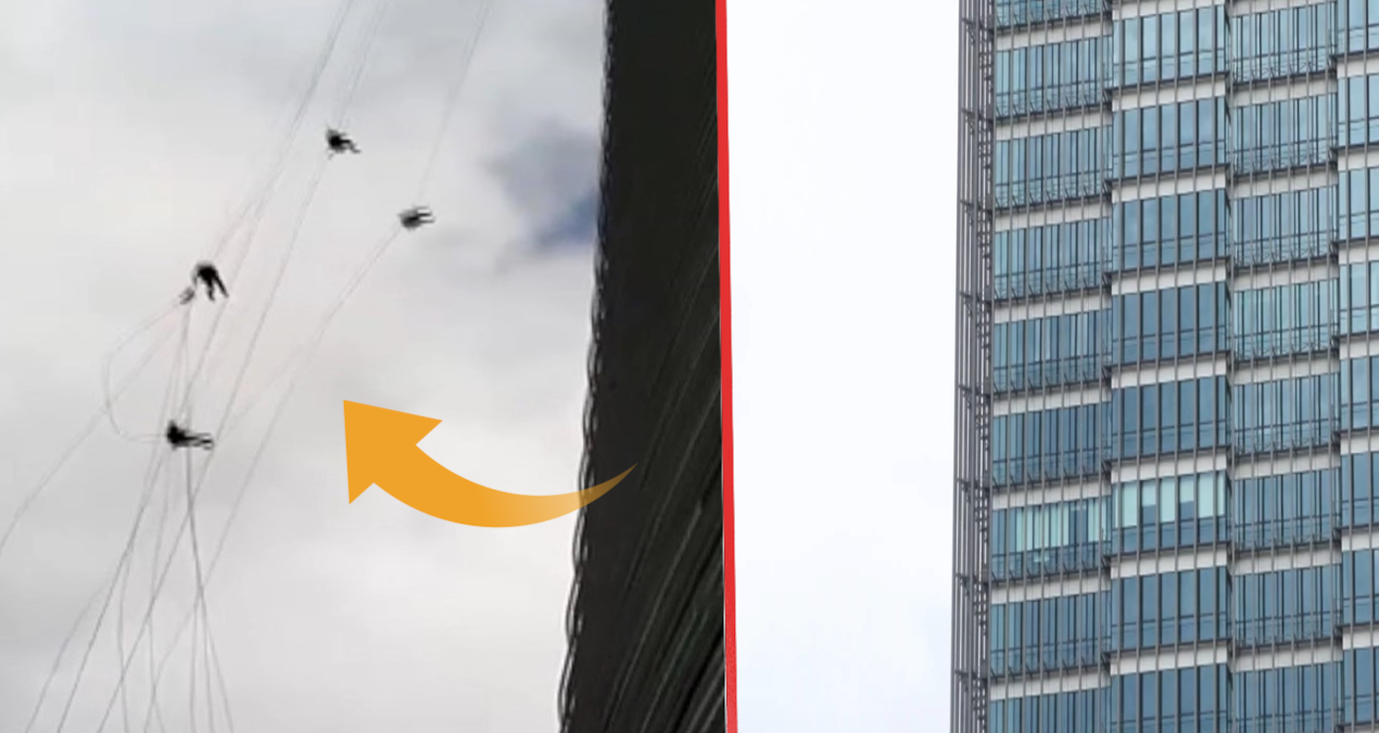 Gökdelende felaket: İşçiler fırtınada savruldu!